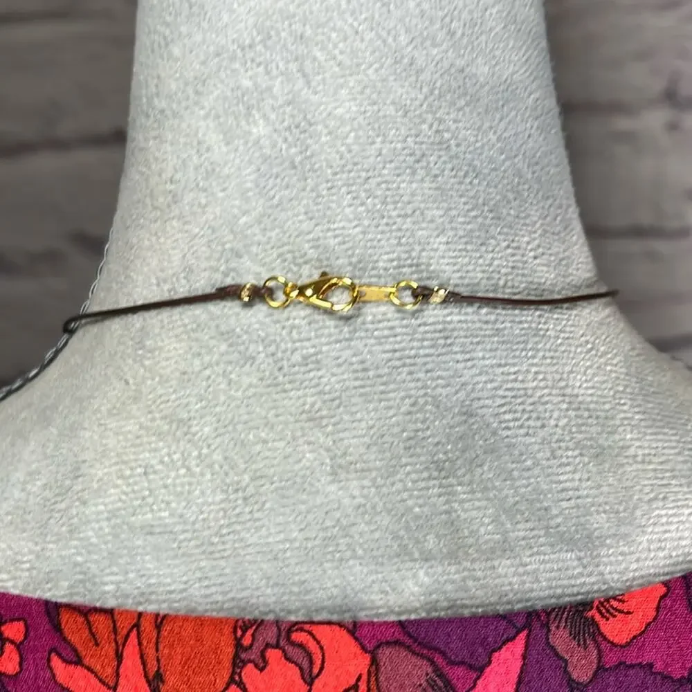 Handmade Minimalist African Jasper and Leather Necklace